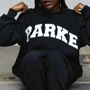 NWT PARKE Black & White mock neck sweatshirt size L/XL
